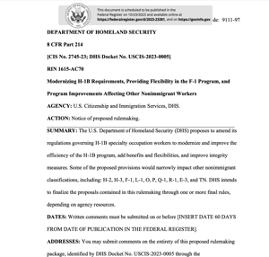 Modernizing H-1B Requirements, Providing Flexibility in the F-1 Program, and Program Improvements Affecting Other Nonimmigrant Workers