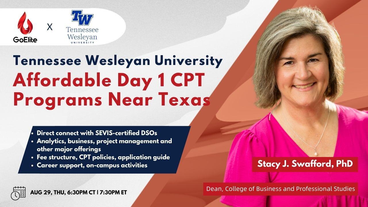 Tennessee Wesleyan University Day 1 CPT Programs near Texas