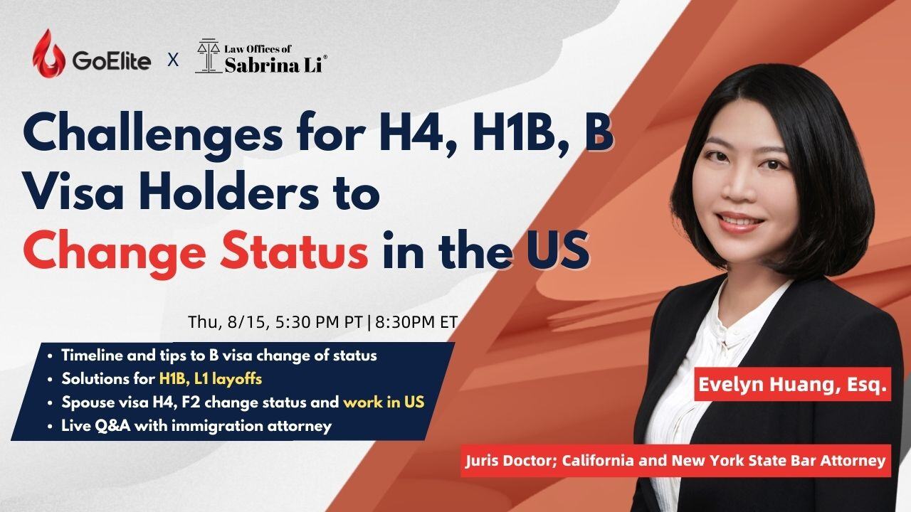 Challenges for H4, H1B, B Visa Holders to  Change Status in the US