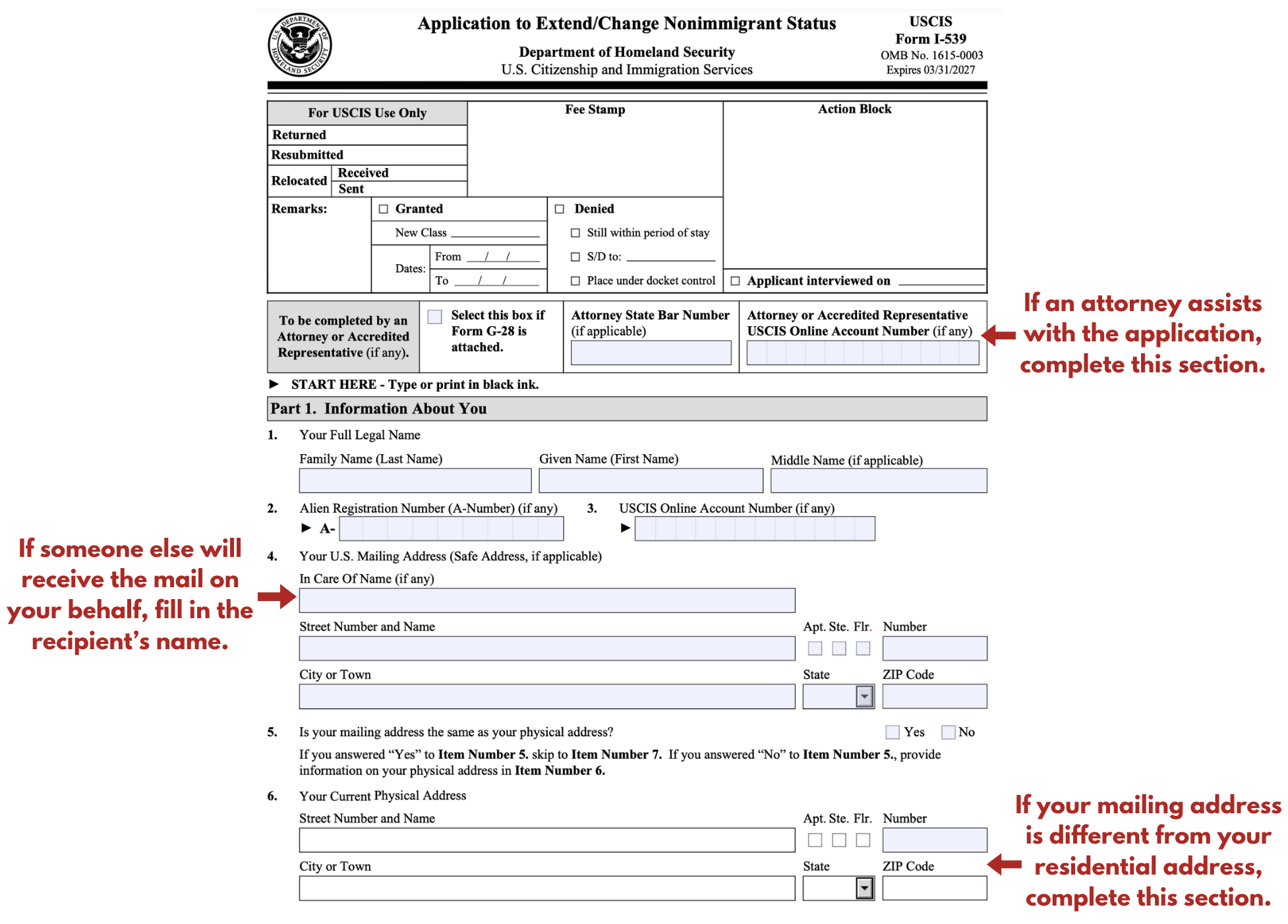 How to Fill out Form I539?