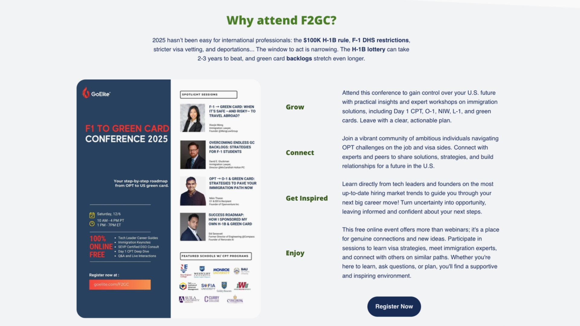 F-1 to Green Card Conference 2025: How GoElite’s F2GC Helps International Students and Professionals Plan Their U.S. Future