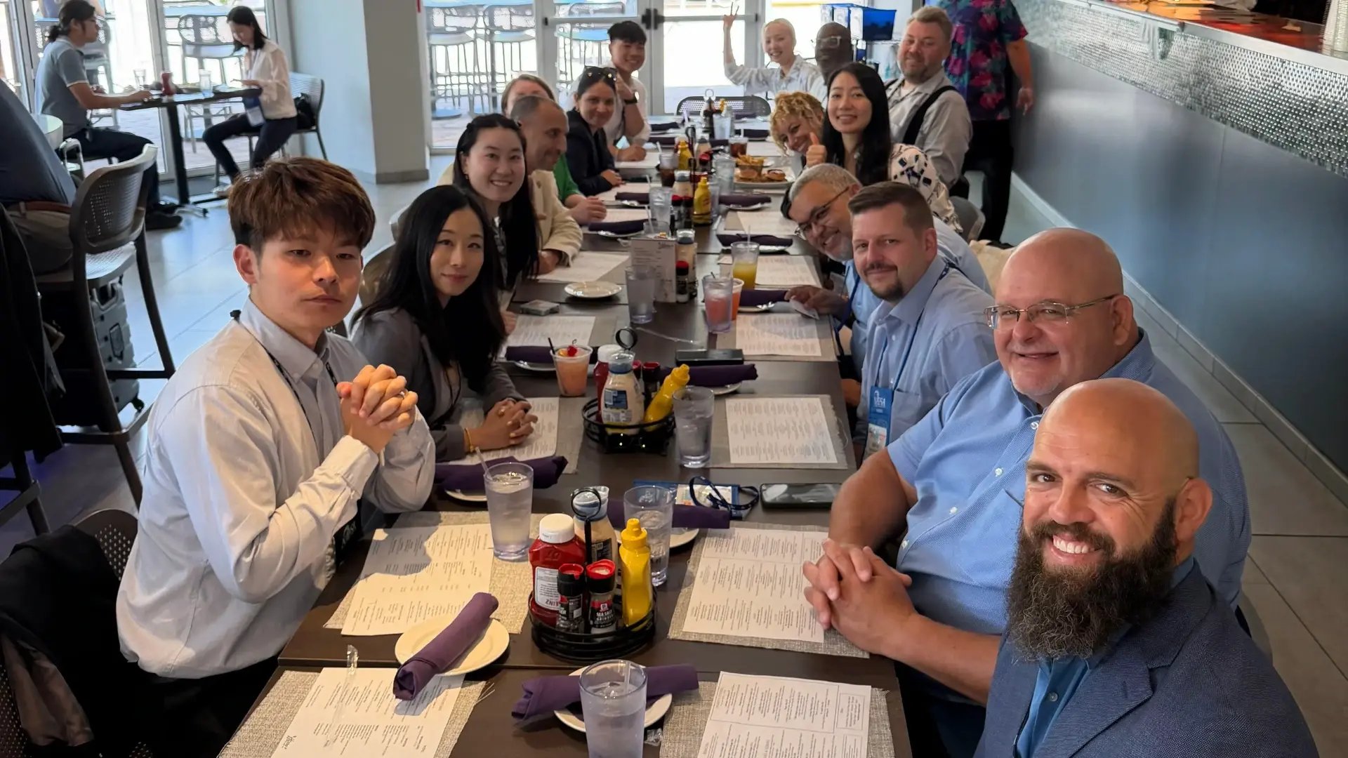 PDSOs, DSOs, and GoElite representatives participate in a roundtable lunch discussion on international student success.