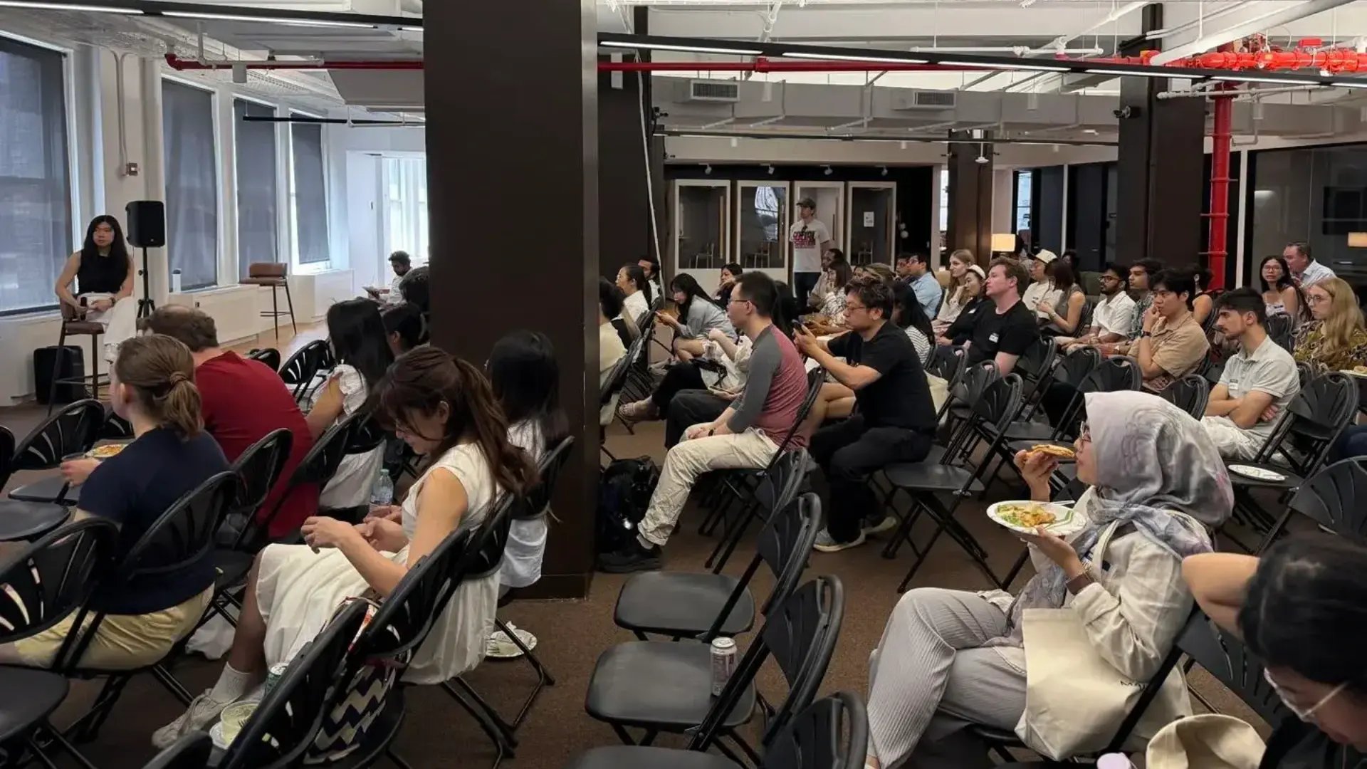Professionals attend a NY Tech Week session on career and talent strategies for international professionals.