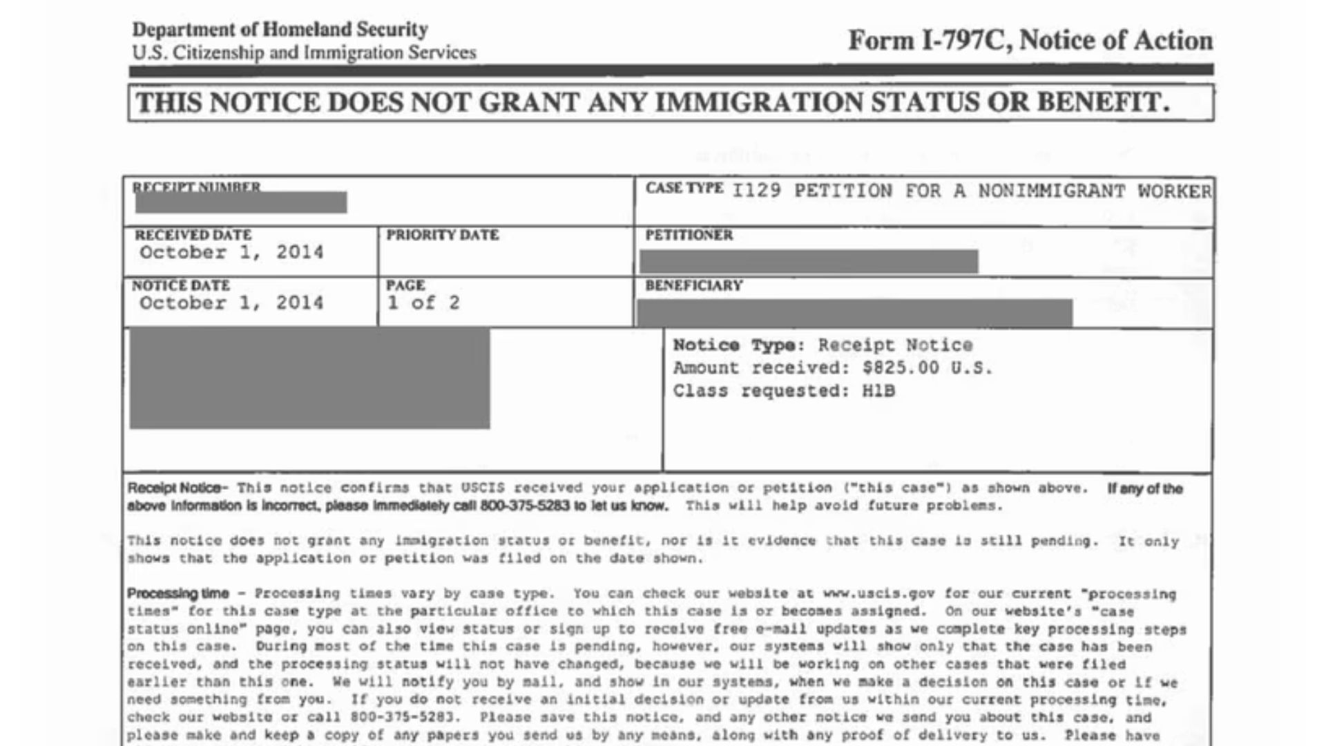 Form I-797C