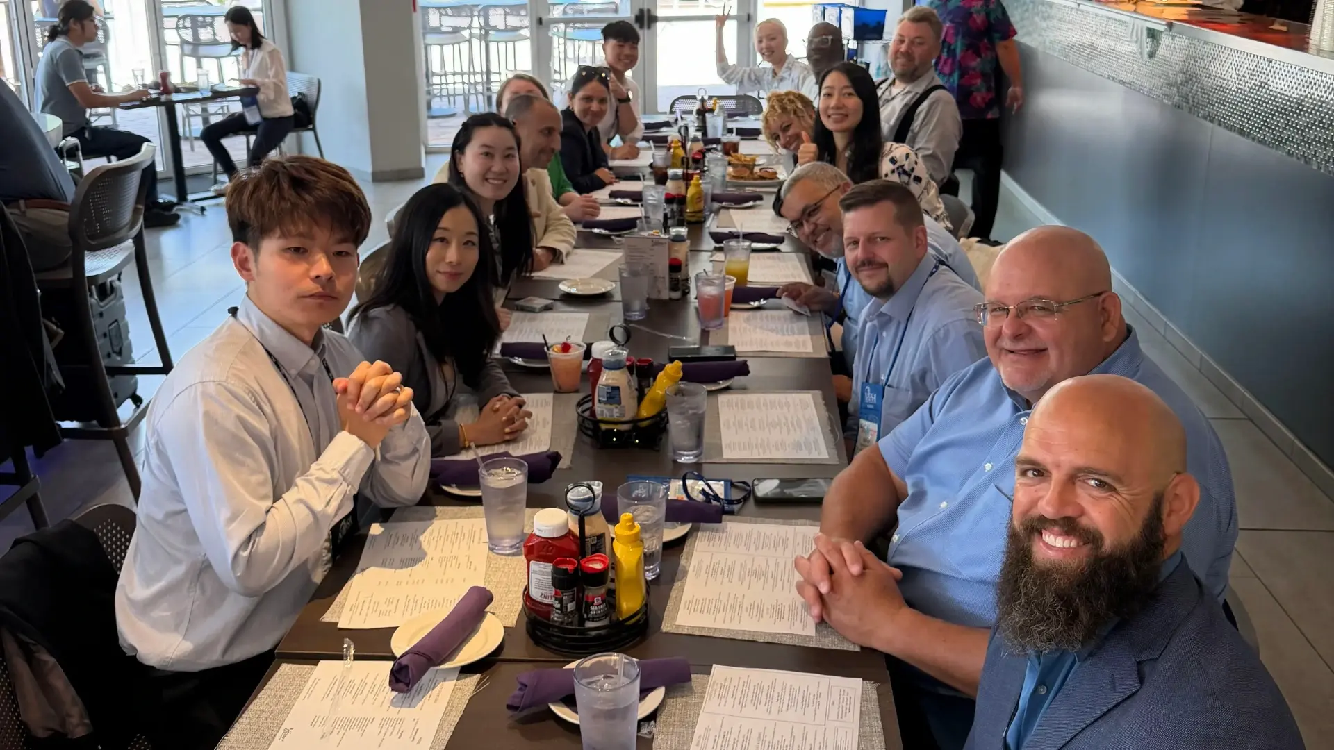 PDSOs, DSOs, and GoElite representatives participate in a roundtable lunch discussion on international student success.